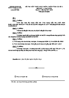 Đề thi kết thúc học phần phân tích cơ sở 2 học kì I - Năm học 2014 - 2015